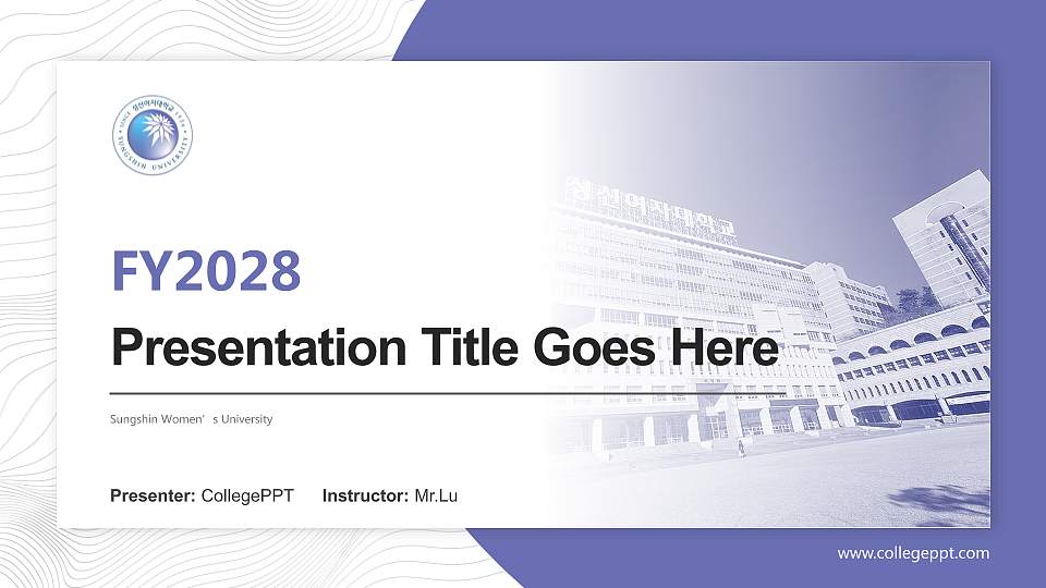 Sungshin Women’s University Academic Presentation/Research Findings Report PPT Template16:9 ratio PPT effect preview image