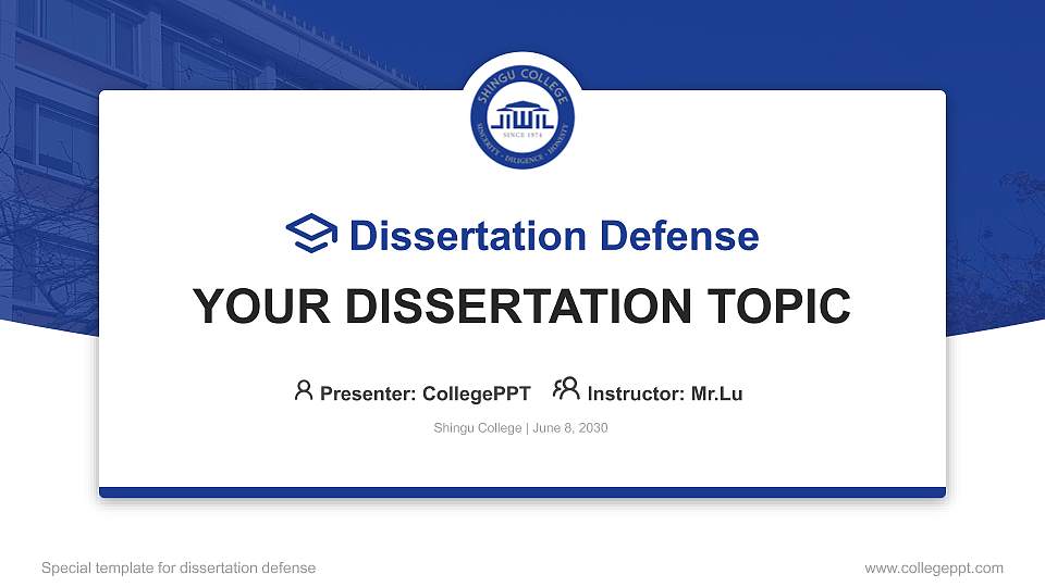 Shingu College Graduation Thesis Defense PPT Template16:9 ratio PPT effect preview image
