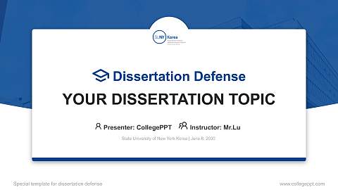 State University of New York Korea Graduation Thesis Defense PPT Template