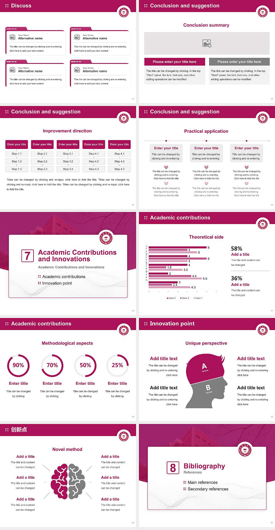 Sung-duk College Graduation Thesis Defense PPT Template4:3 ratio PPT effect preview image6