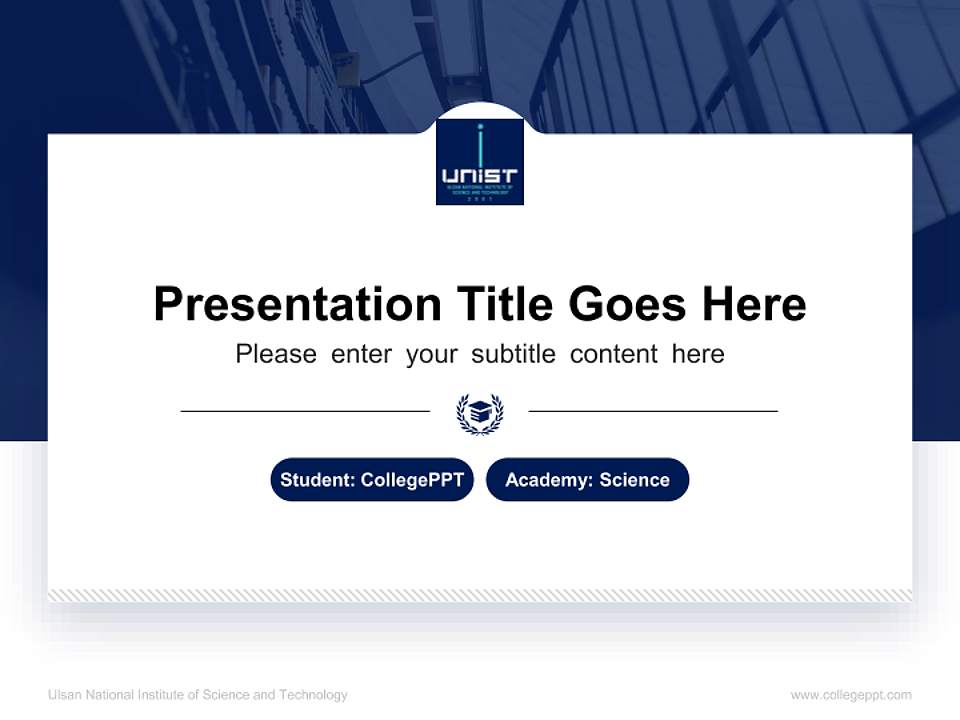 Ulsan National Institute of Science and Technology National Scholarship Defense PPT Template4:3 ratio PPT effect preview image4