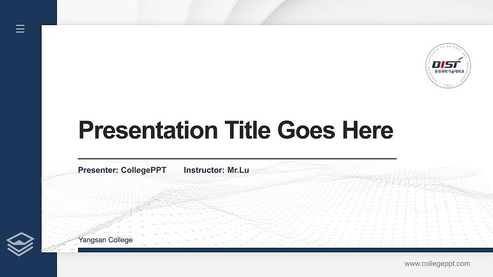 Yangsan College Thesis Proposal/Graduation Defense PPT Template16:9 ratio PPT effect preview image