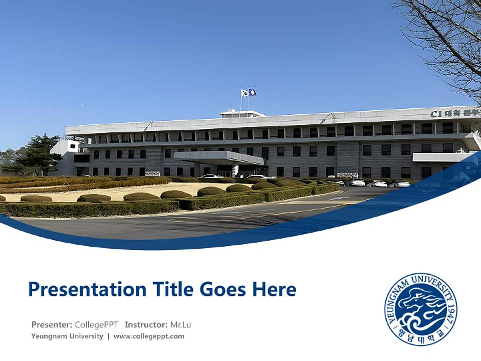 Yeungnam University Course/Courseware Creation PPT Template4:3 ratio PPT effect preview image5