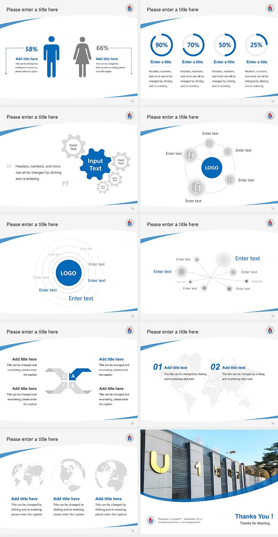 Youngdong University Course/Courseware Creation PPT Template4:3 ratio PPT effect preview image4