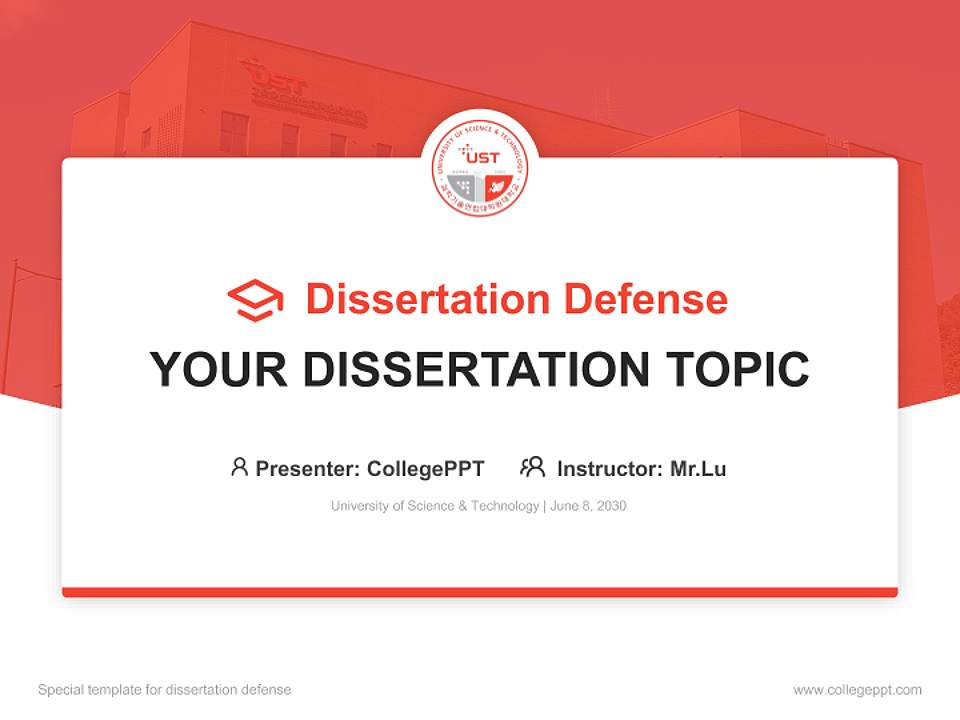 University of Science & Technology Graduation Thesis Defense PPT Template4:3 ratio PPT effect preview image7