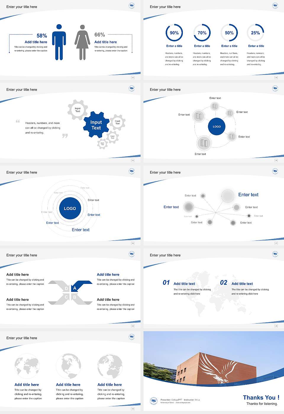 University of Seoul Course/Courseware Creation PPT Template16:9 ratio PPT effect preview image4