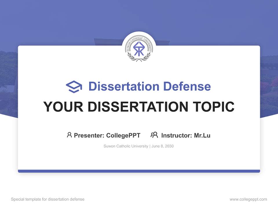 Suwon Catholic University Graduation Thesis Defense PPT Template4:3 ratio PPT effect preview image7