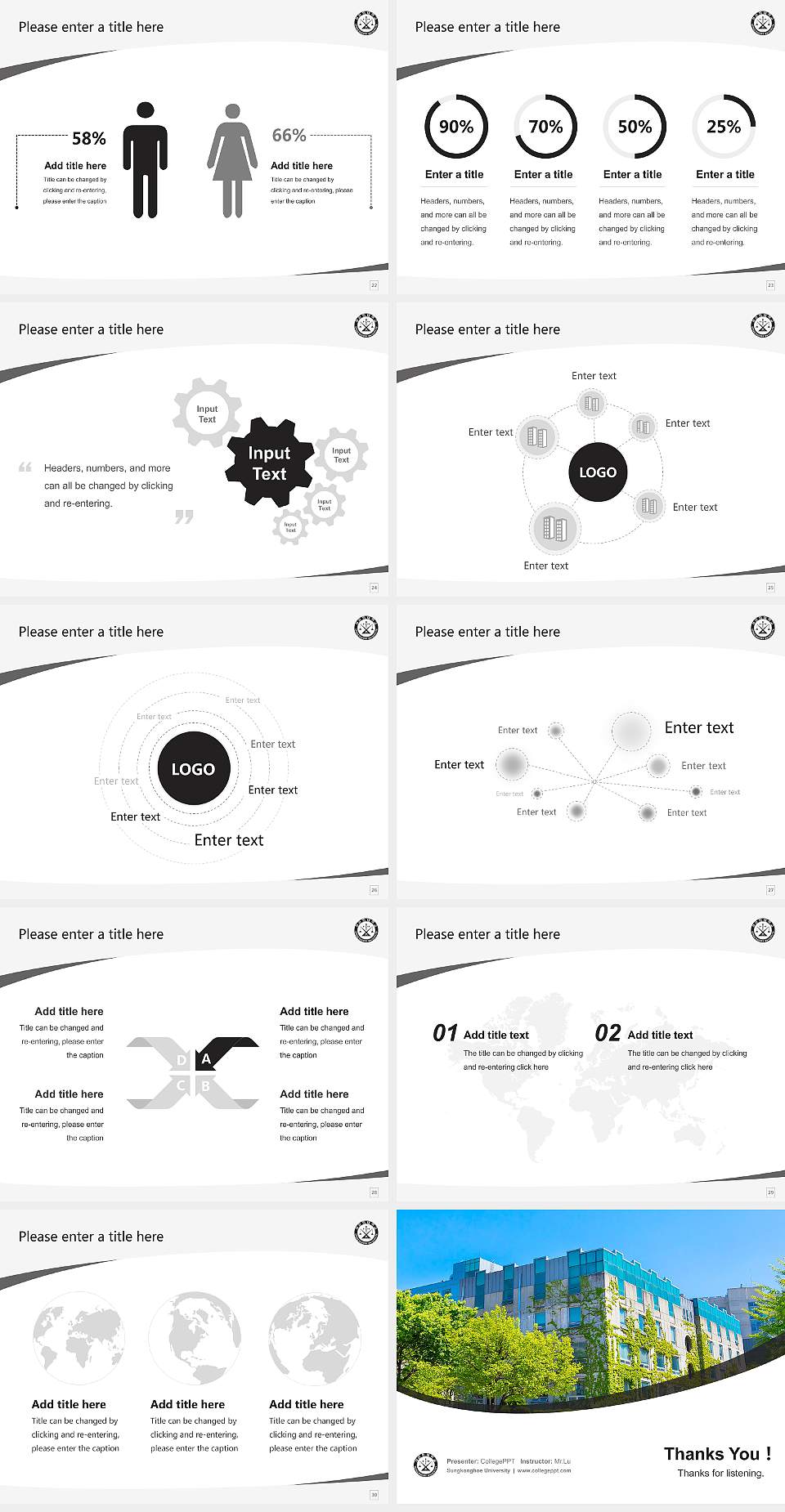 Sungkonghoe University Course/Courseware Creation PPT Template4:3 ratio PPT effect preview image4