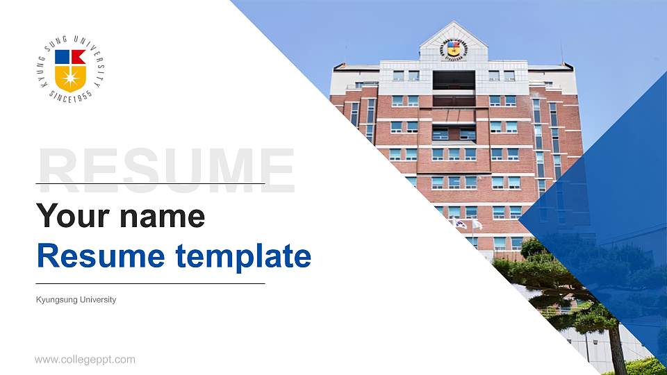 Kyungsung University Resume PPT Template16:9 ratio PPT effect preview image