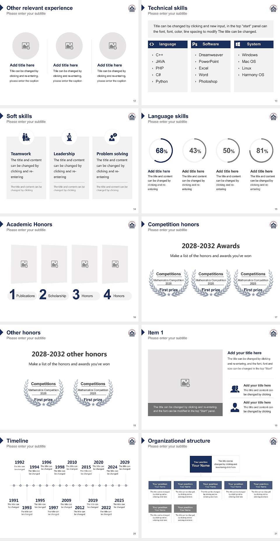 Masan University Resume PPT Template4:3 ratio PPT effect preview image3