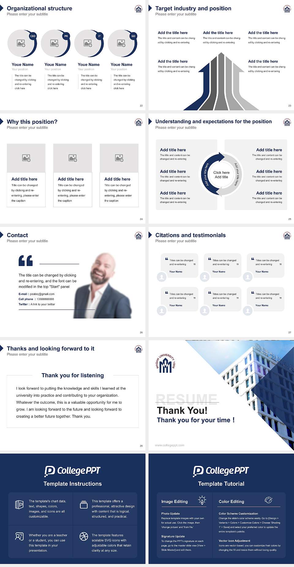 Masan University Resume PPT Template4:3 ratio PPT effect preview image4