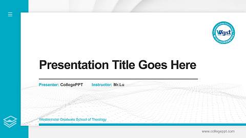 Westminster Graduate School of Theology Thesis Proposal/Graduation Defense PPT Template