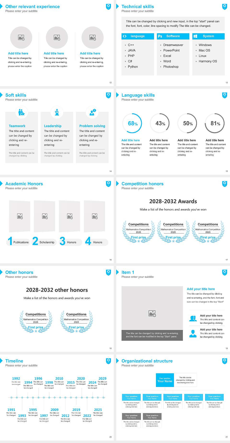 Yeojoo Institute of Technology Resume PPT Template4:3 ratio PPT effect preview image3