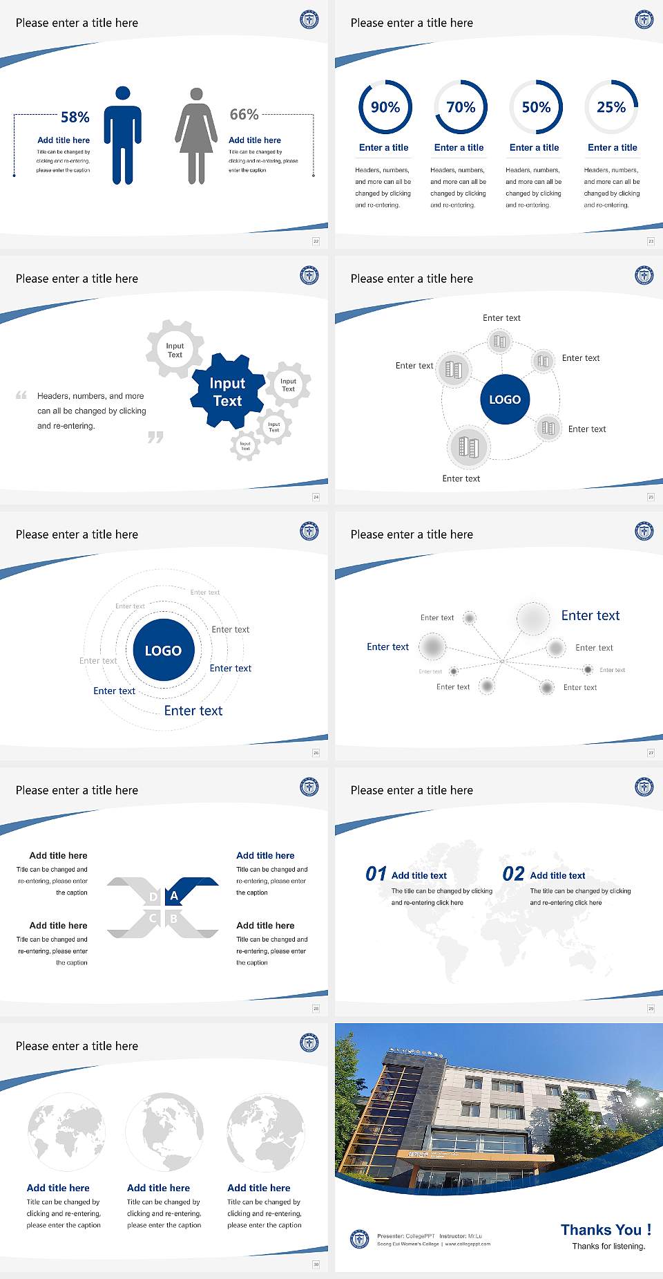 Soong Eui Women’s College Course/Courseware Creation PPT Template4:3 ratio PPT effect preview image4