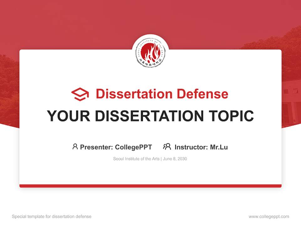 Seoul Institute of the Arts Graduation Thesis Defense PPT Template4:3 ratio PPT effect preview image7