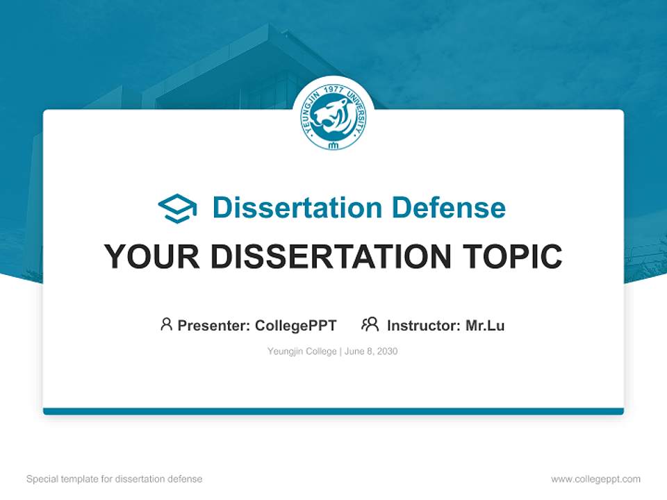 Yeungjin College Graduation Thesis Defense PPT Template4:3 ratio PPT effect preview image7