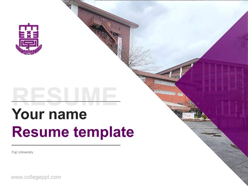 Fuji University Resume PPT Template4:3 ratio PPT effect preview image5