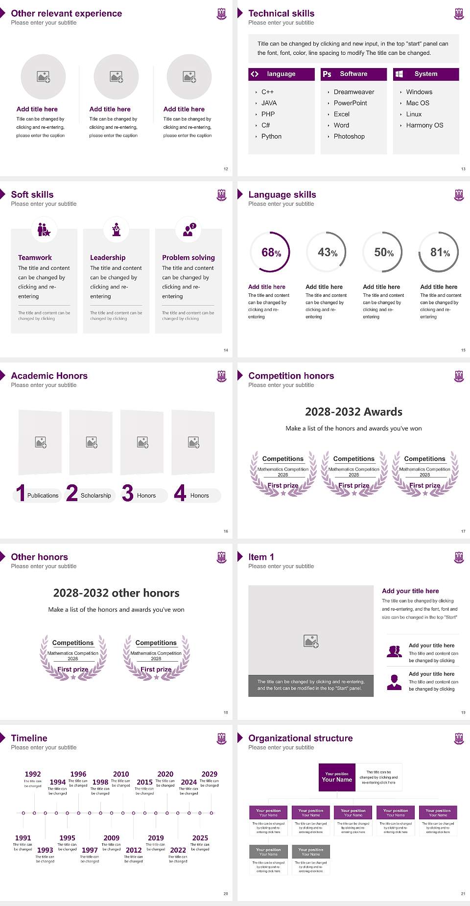 Fuji University Resume PPT Template4:3 ratio PPT effect preview image3