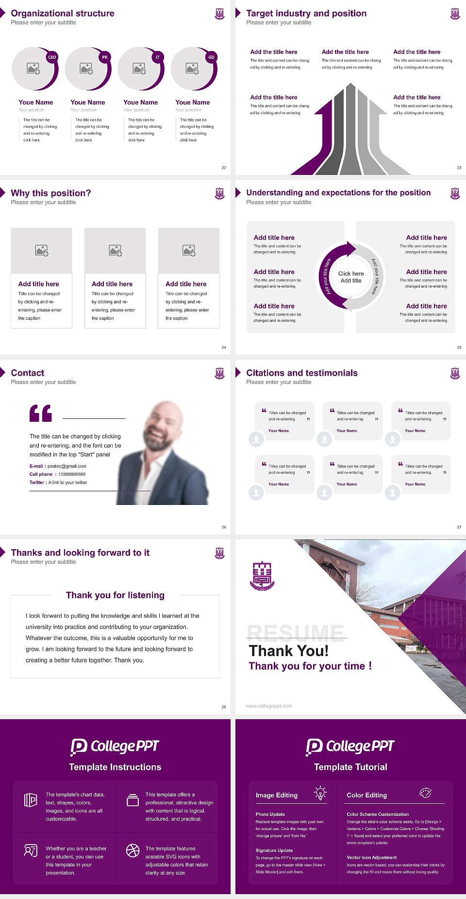Fuji University Resume PPT Template4:3 ratio PPT effect preview image4