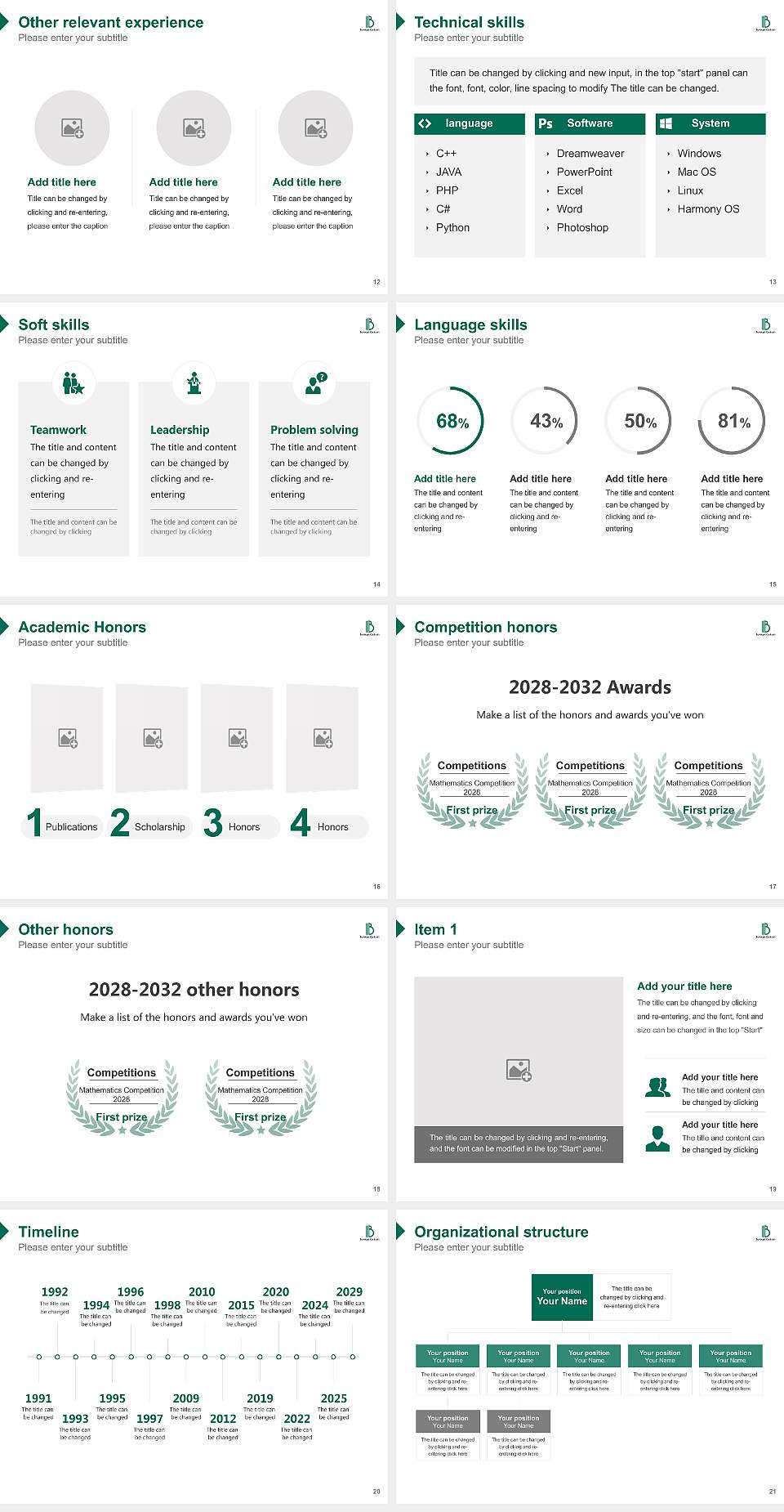 Bunkyo Gakuin University Resume PPT Template4:3 ratio PPT effect preview image3