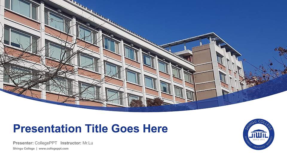 Shingu College Course/Courseware Creation PPT Template16:9 ratio PPT effect preview image