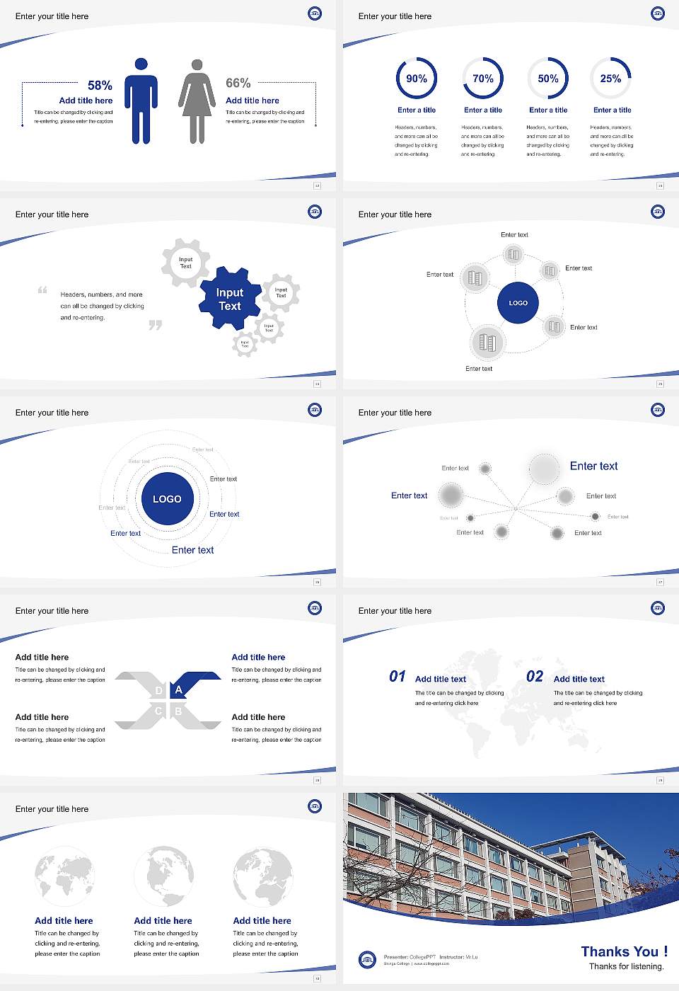 Shingu College Course/Courseware Creation PPT Template16:9 ratio PPT effect preview image4