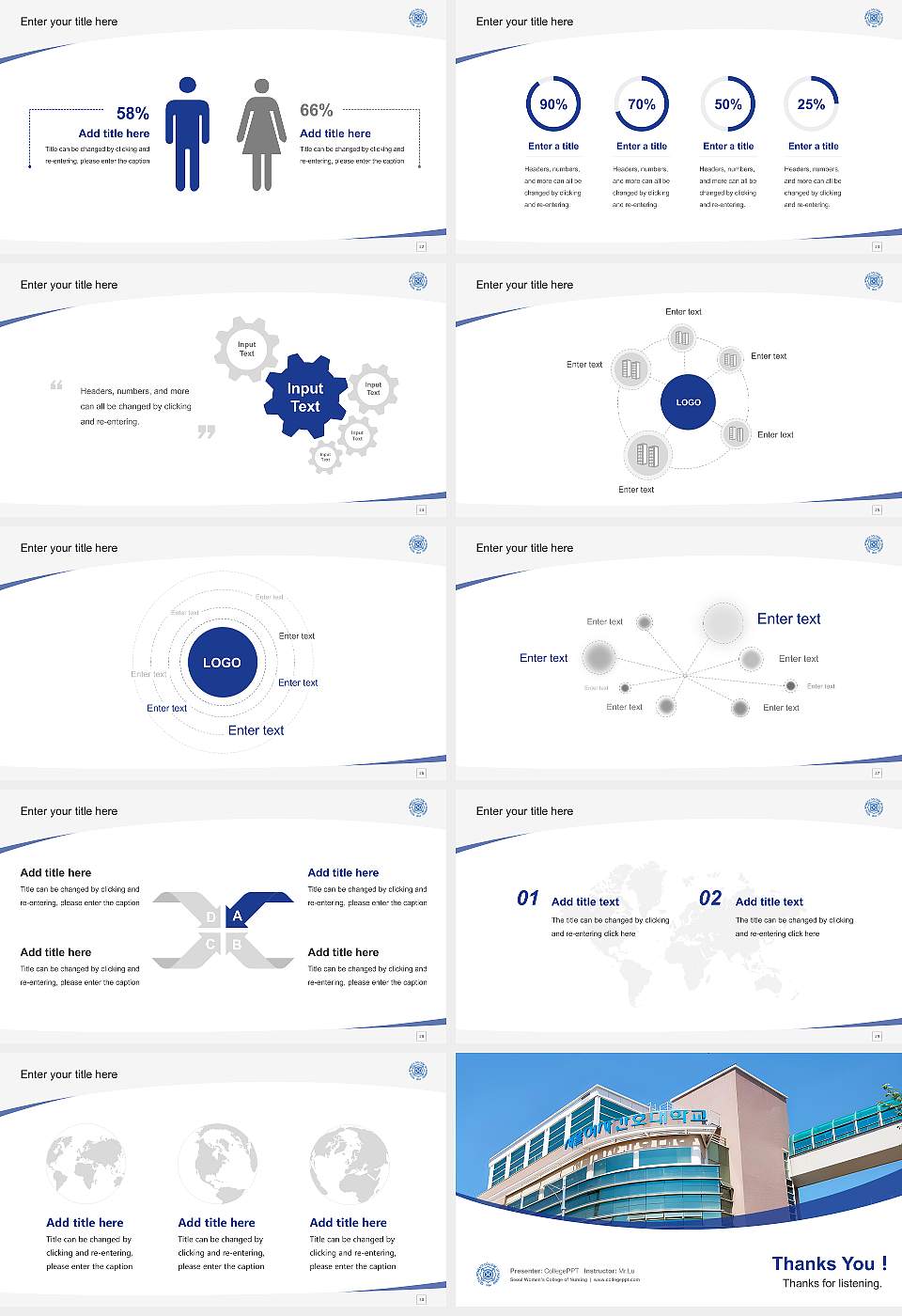 Seoul Women’s College of Nursing Course/Courseware Creation PPT Template16:9 ratio PPT effect preview image4