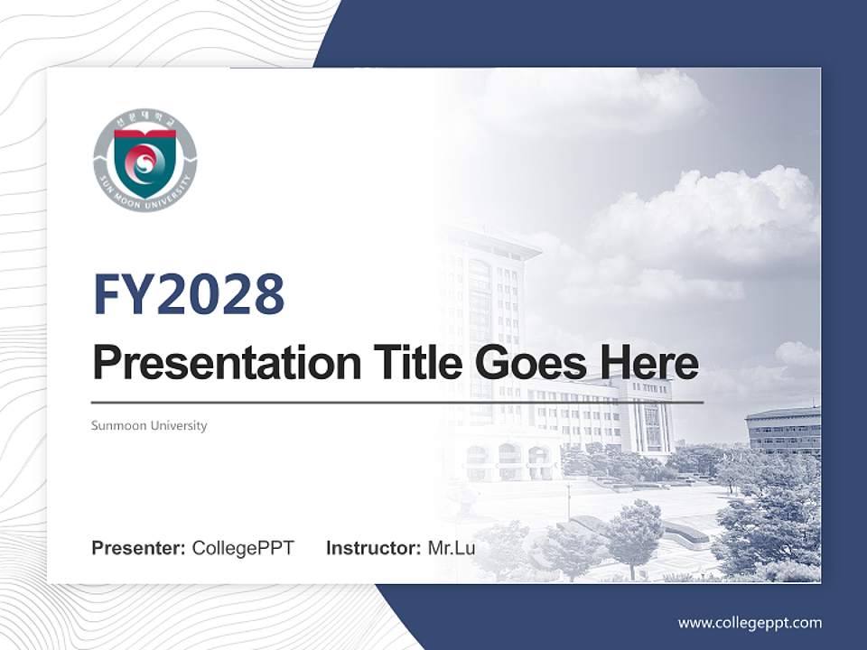 Sunmoon University Academic Presentation/Research Findings Report PPT Template4:3 ratio PPT effect preview image5