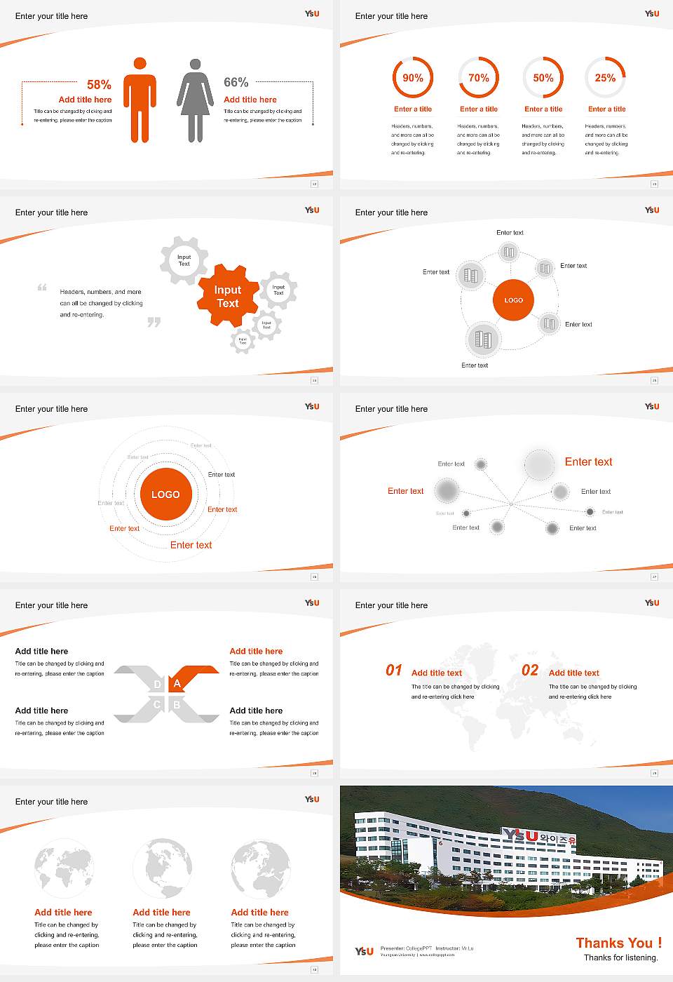 Youngsan University Course/Courseware Creation PPT Template16:9 ratio PPT effect preview image4
