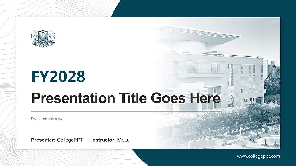 Kyungnam University Academic Presentation/Research Findings Report PPT Template16:9 ratio PPT effect preview image