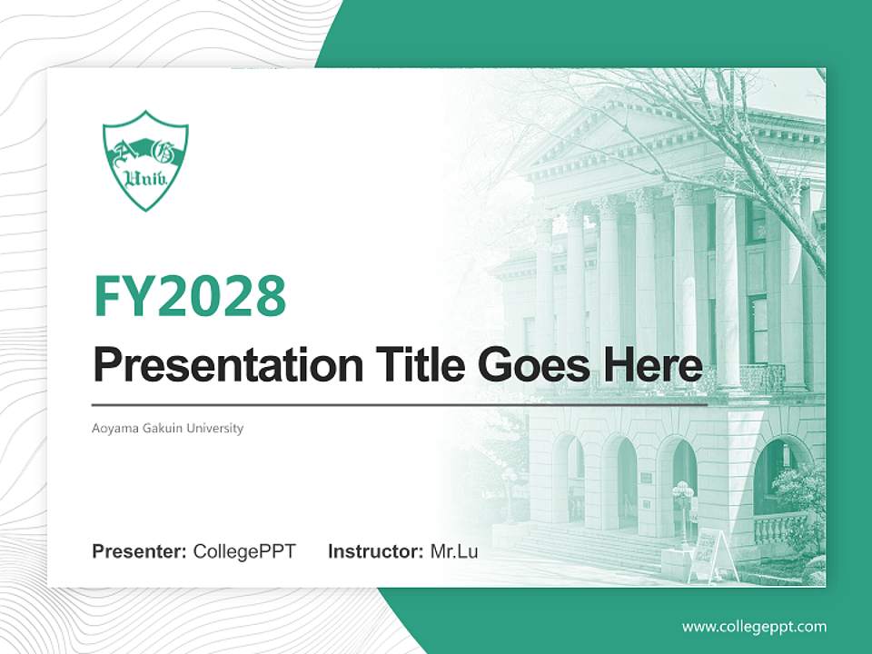 Aoyama Gakuin University Academic Presentation/Research Findings Report PPT Template4:3 ratio PPT effect preview image5