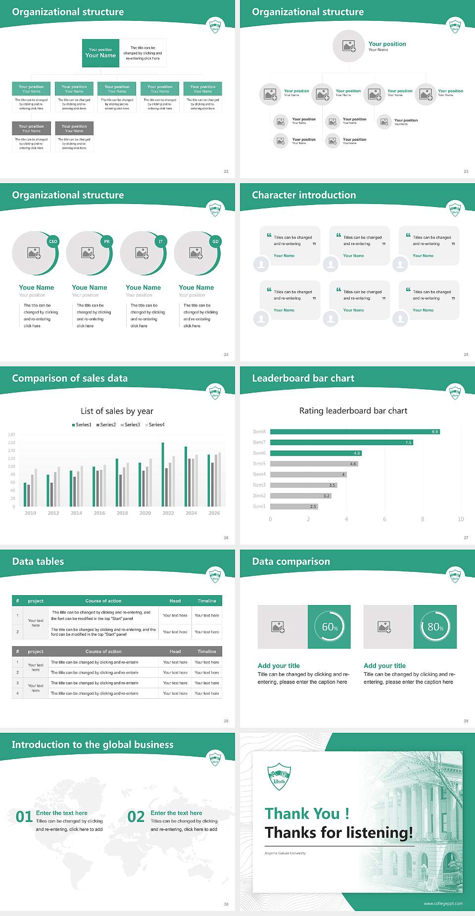 Aoyama Gakuin University Academic Presentation/Research Findings Report PPT Template4:3 ratio PPT effect preview image4