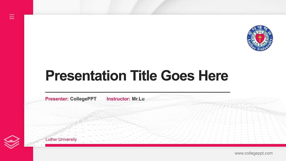 Luther University Thesis Proposal/Graduation Defense PPT Template16:9 ratio PPT effect preview image1