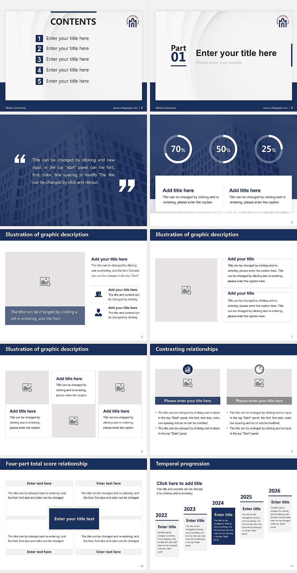 Masan University Thesis Proposal/Graduation Defense PPT Template4:3 ratio PPT effect preview image2