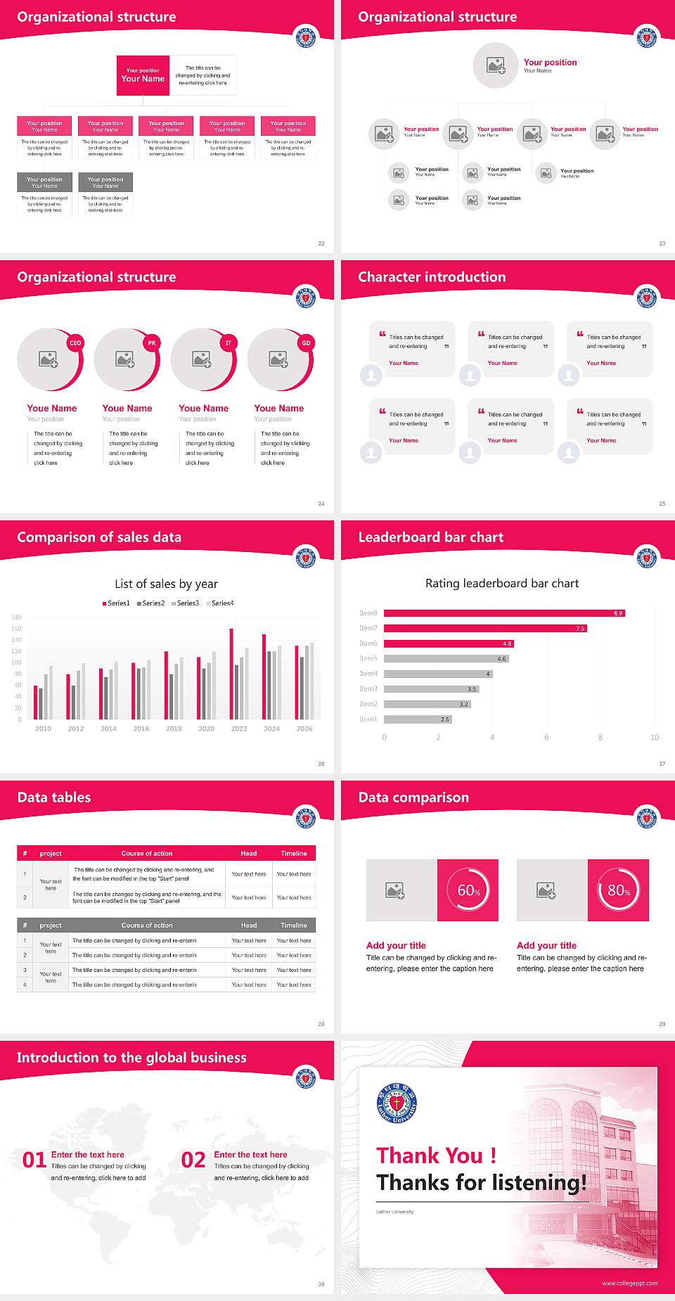 Luther University Academic Presentation/Research Findings Report PPT Template4:3 ratio PPT effect preview image4