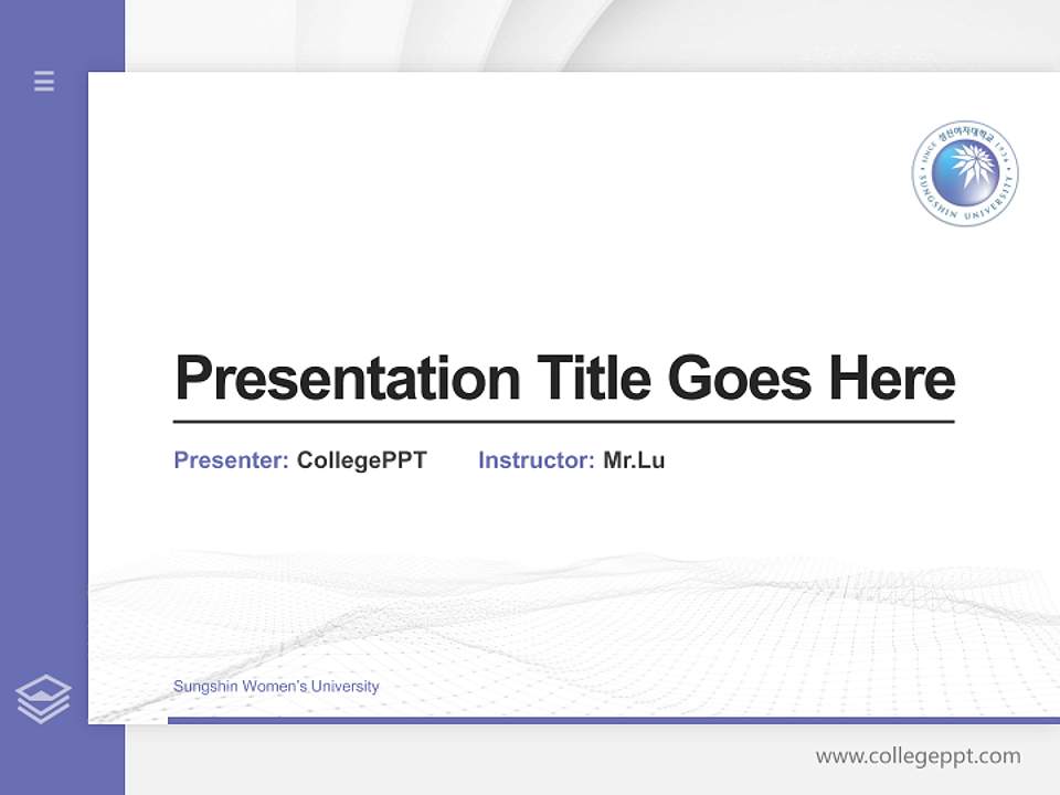 Sungshin Women’s University Thesis Proposal/Graduation Defense PPT Template4:3 ratio PPT effect preview image5