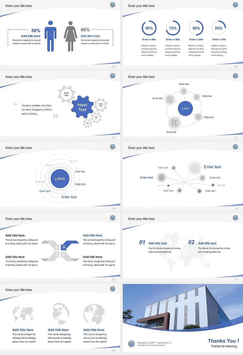 Yewon Arts University Course/Courseware Creation PPT Template16:9 ratio PPT effect preview image4