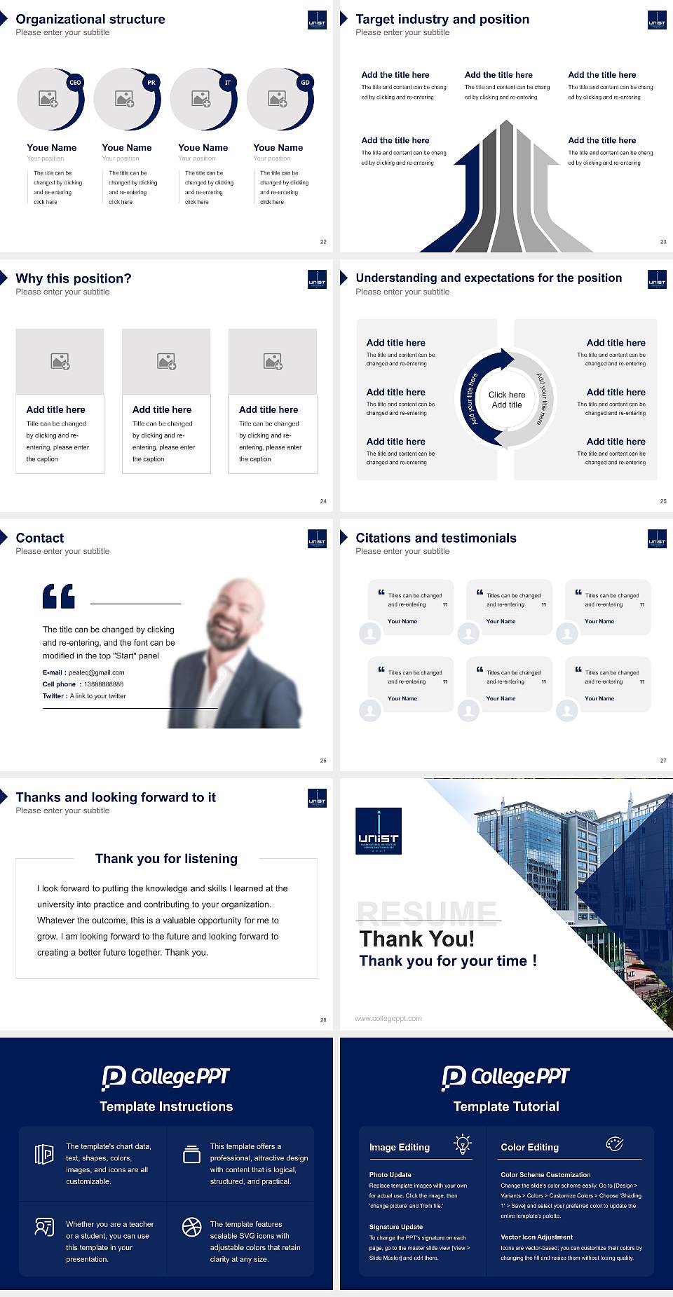 Ulsan National Institute of Science and Technology Resume PPT Template4:3 ratio PPT effect preview image4