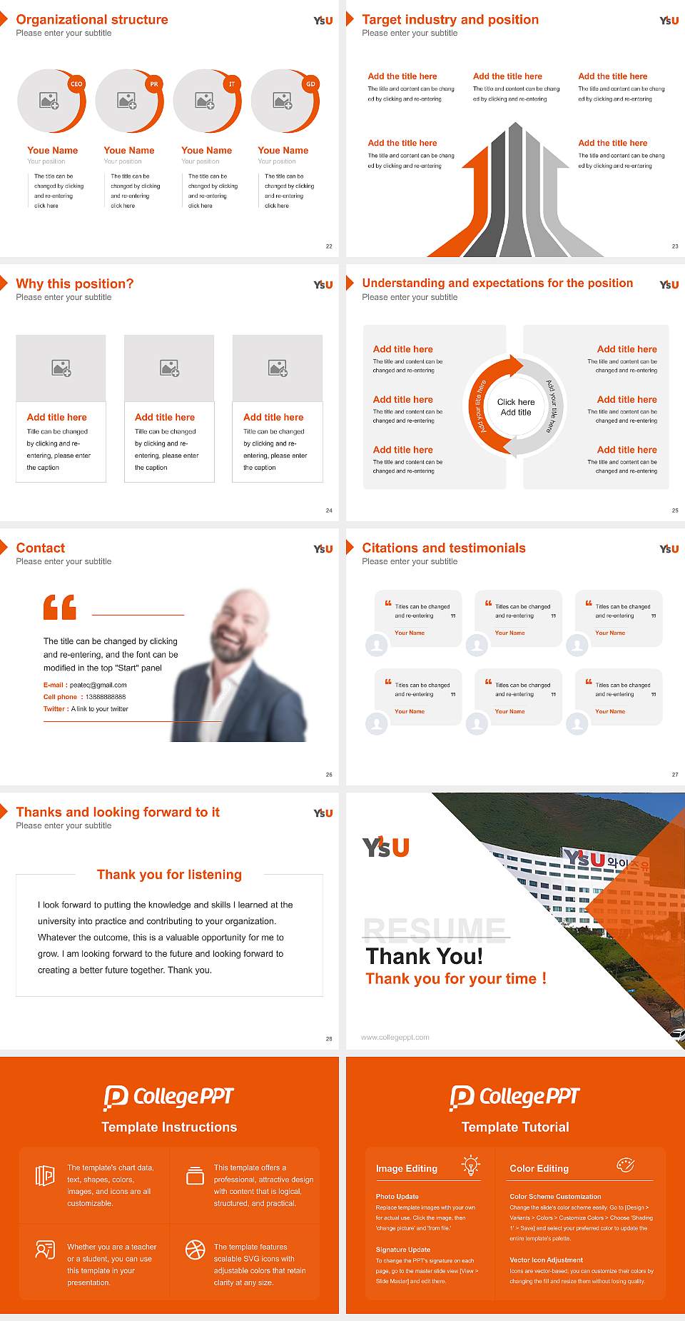 Youngsan University Resume PPT Template4:3 ratio PPT effect preview image4