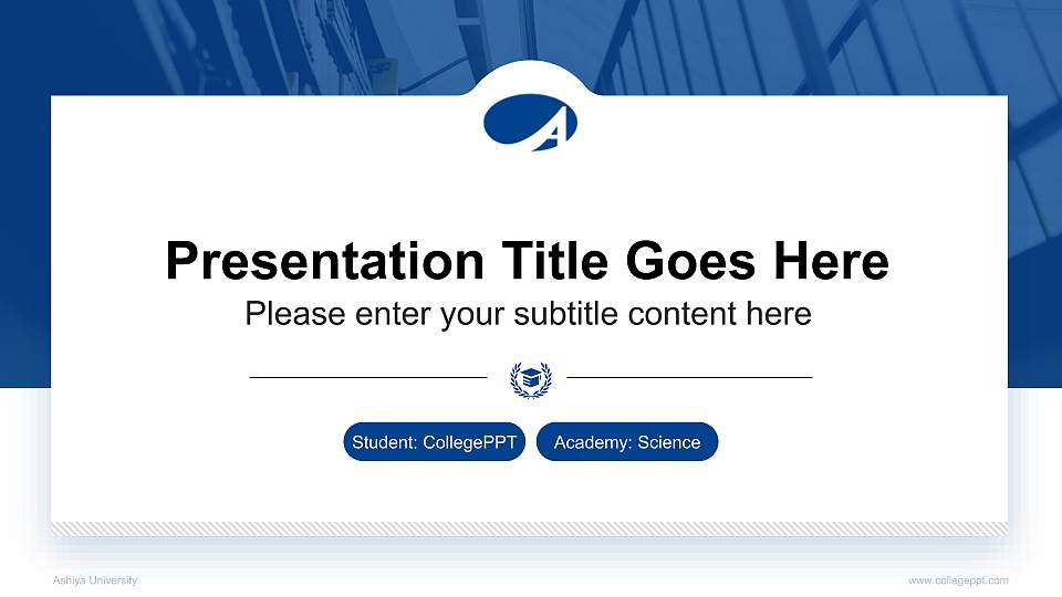 Ashiya University National Scholarship Defense PPT Template16:9 ratio PPT effect preview image
