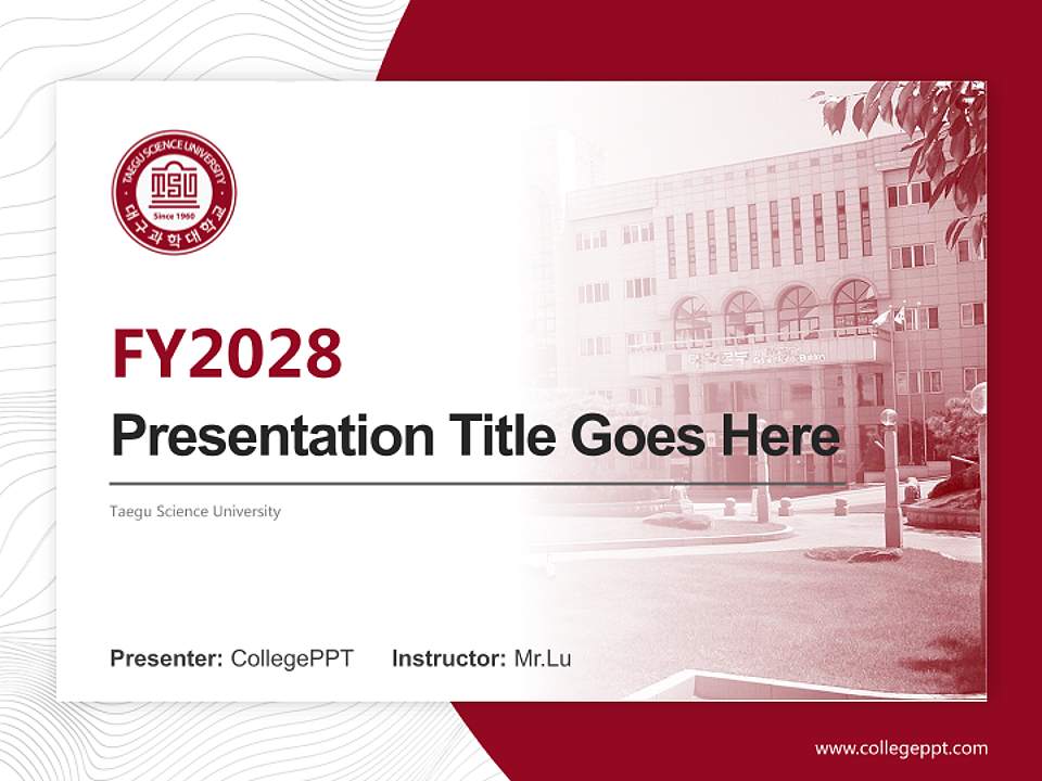 Taegu Science University Academic Presentation/Research Findings Report PPT Template4:3 ratio PPT effect preview image5