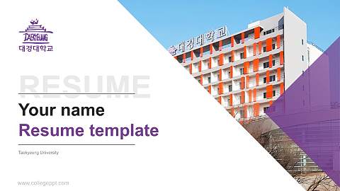 Taekyeung University Resume PPT Template