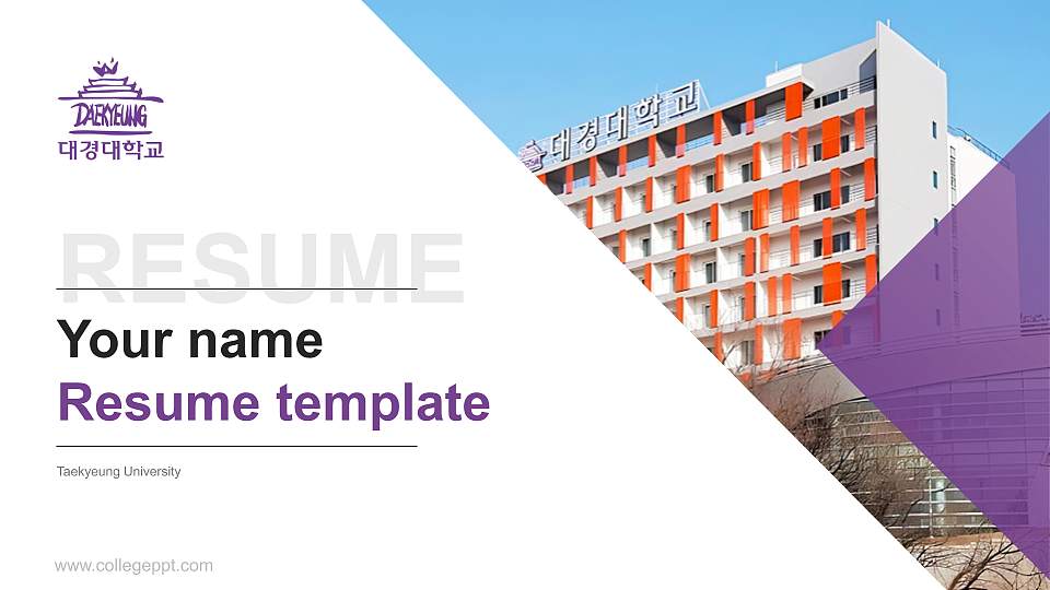 Taekyeung University Resume PPT Template16:9 ratio PPT effect preview image