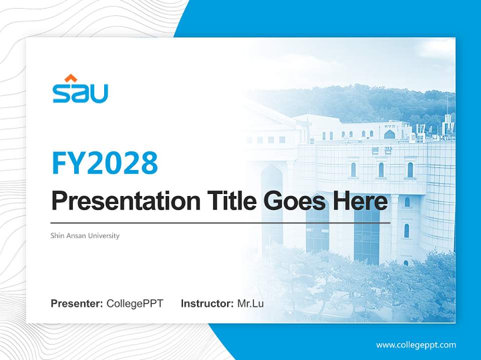 Shin Ansan University Academic Presentation/Research Findings Report PPT Template4:3 ratio PPT effect preview image5
