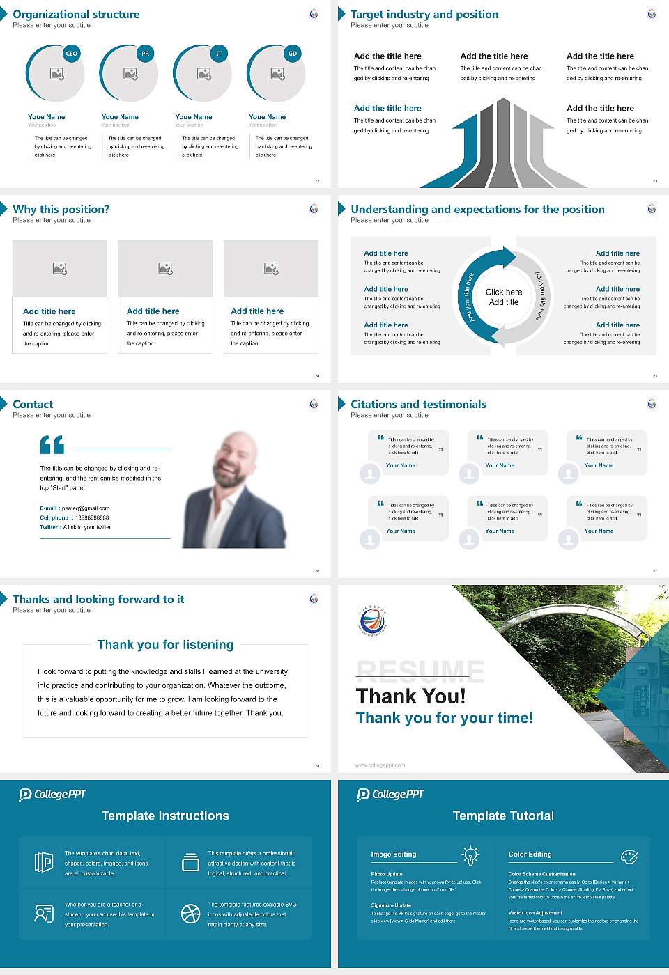 Chukyo Gakuin University Resume PPT Template16:9 ratio PPT effect preview image4