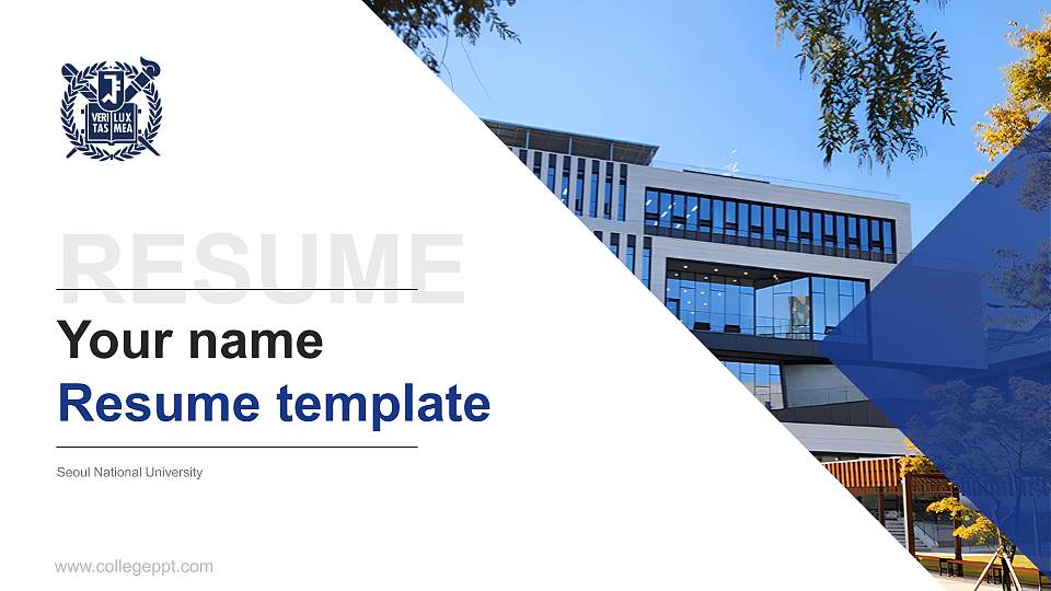 Seoul National University Resume PPT Template16:9 ratio PPT effect preview image