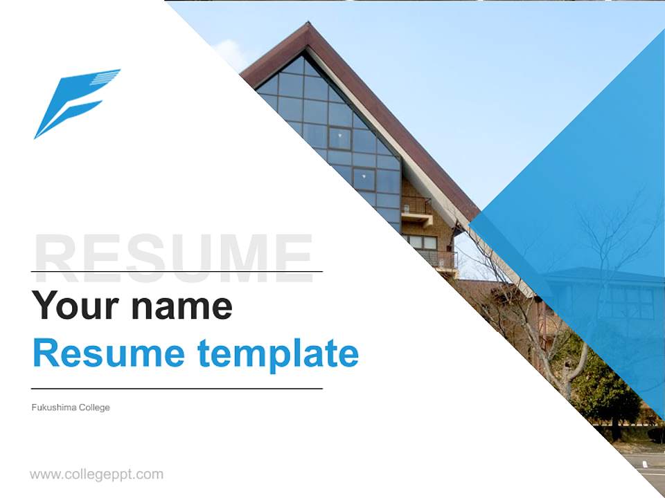 Fukushima College Resume PPT Template4:3 ratio PPT effect preview image5