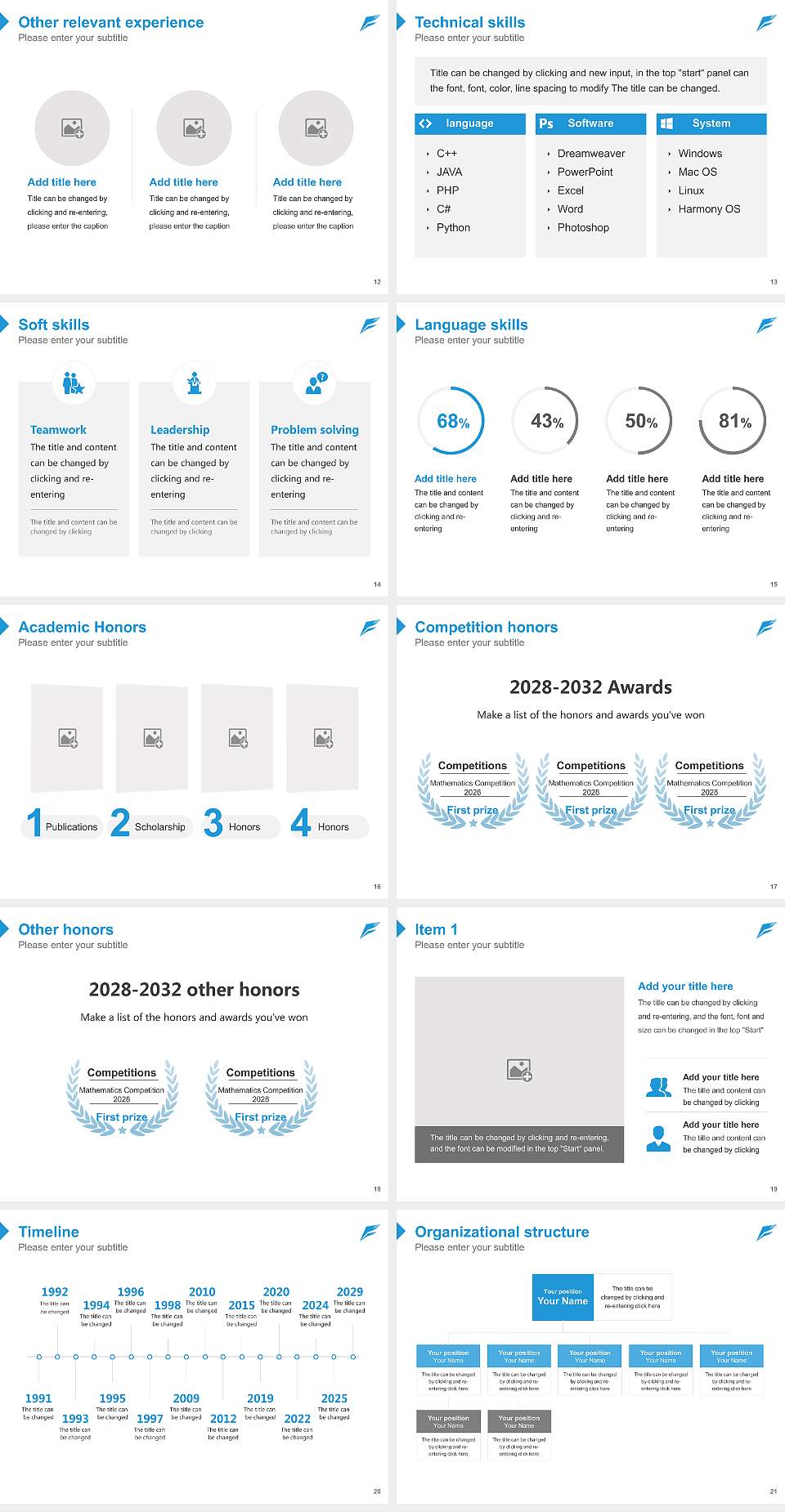 Fukushima College Resume PPT Template4:3 ratio PPT effect preview image3