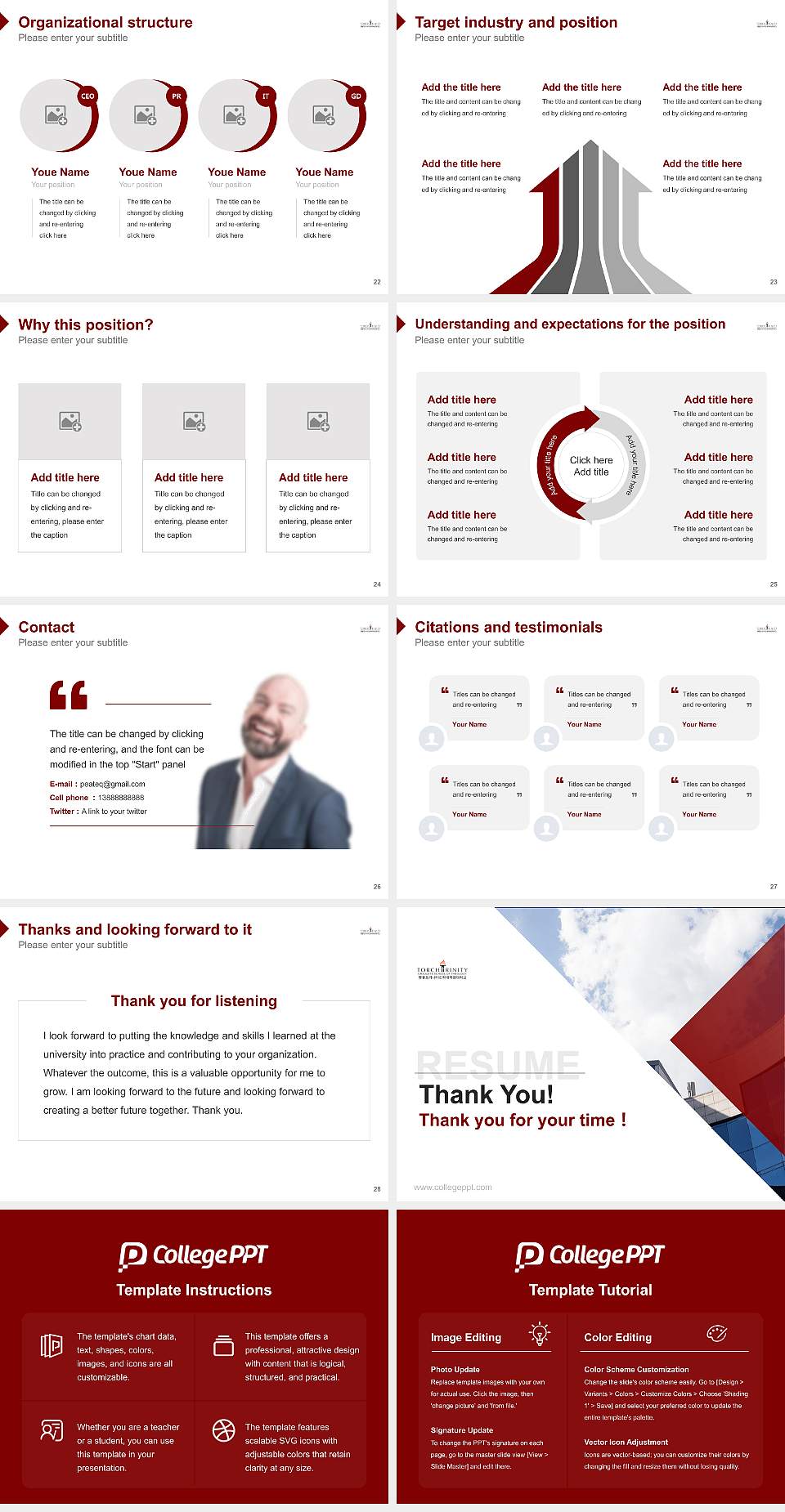 Torch Trinity Graduate University Resume PPT Template4:3 ratio PPT effect preview image4