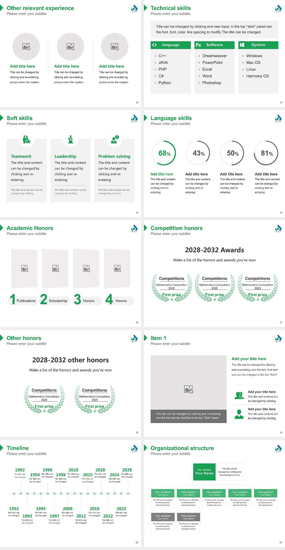 Aichi Gakusen University Resume PPT Template4:3 ratio PPT effect preview image3